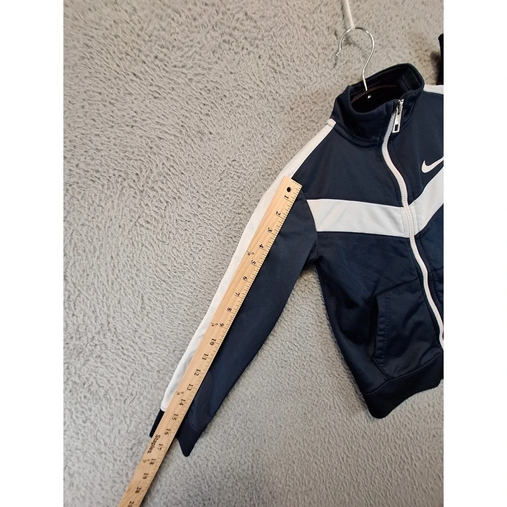 Lot Of 2 Nike Track Jacket Boys 7/L Gray Blue Dri Fit Therma Fleece Lined Zip Up